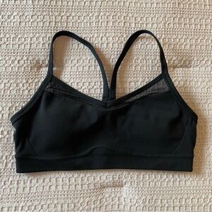 Athleta Black Mesh Vital Sports Bra Yoga Workout A-C Small